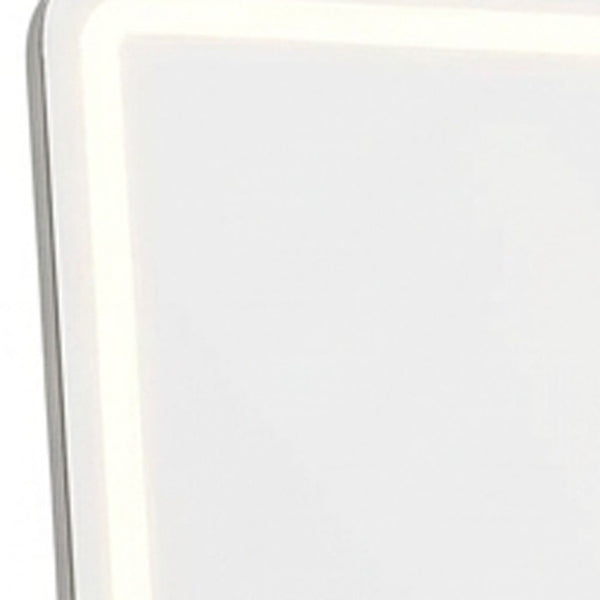 64 Inch Silver Lighted Freestanding Full Length Mirror with Elegant Framed Design