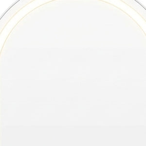 70 Inch Silver Freestanding Full Length Mirror with Arch Frame and Led Lighting