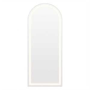 HomeRoots 63 Inch Silver Arch Illuminated Full Length Freestanding Floor Leaner Vanity Mirror 723862
