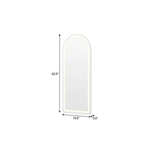 63 Inch Silver Arch Illuminated Full Length Freestanding Floor Leaner Vanity Mirror