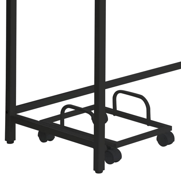 English Elm Bambina L-Shape Corner Computer Desk with Beveled Edge, Durable Metal Frame, Mobile CPU Holder Black,Oak 52 L x 22 W x 6 H B2726P265741