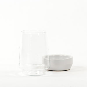 Zentique White Hurricane sculpted ceramic vase 8.5" glossy white centerpiece for flowers, mantels, modern décor 7283S A579