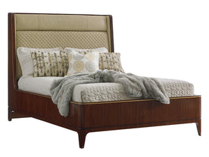 Lexington Empire Upholstered Queen Bed - Elegant Mid-century Modern Design With Luxurious Leather Finish Ritz  723-143c