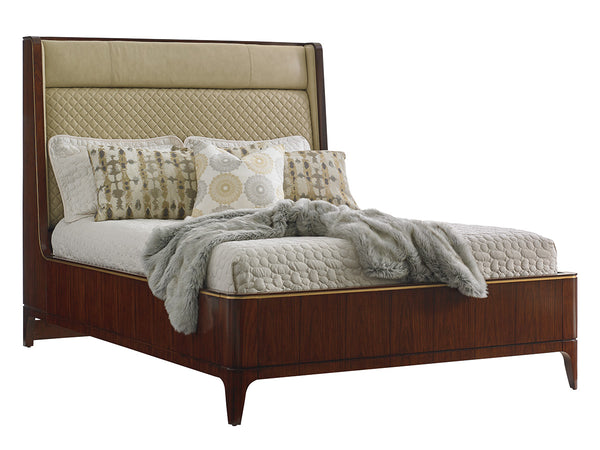 Lexington Empire Upholstered Queen Bed - Elegant Mid-century Modern Design With Luxurious Leather Finish Ritz  723-143c