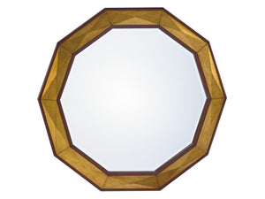 Lexington Savoy Mid-century Modern Round Mirror With Burnished Gold Leaf Frame For Elegant Home Design Ritz  723-201