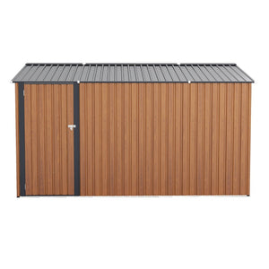 English Elm Campcraft Galvanized Steel Outdoor Storage Shed with Triple Lockable Doors and Vents W1598S00036