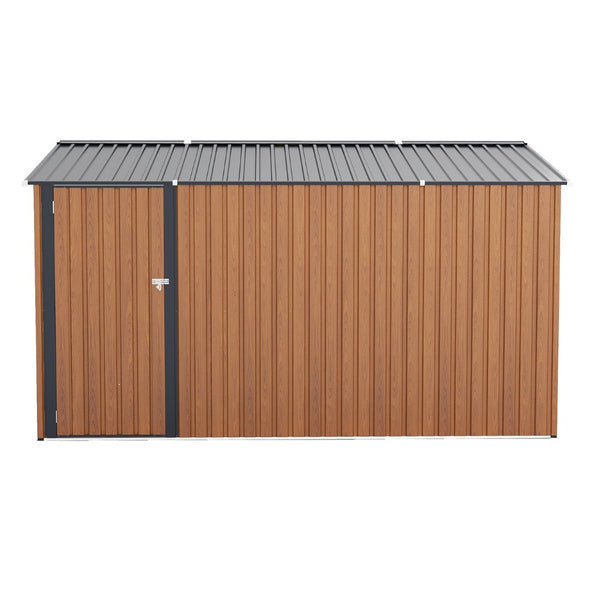 English Elm Campcraft Galvanized Steel Outdoor Storage Shed with Triple Lockable Doors and Vents W1598S00036