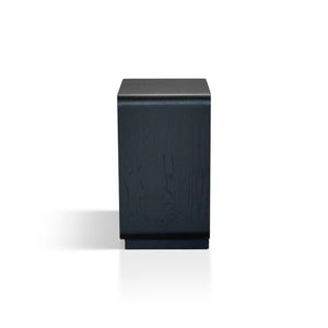 English Elm Nightstand Art Deco Matte Black Finish Antiqued Brass Hardware Open Shelf Bedroom B035P482920