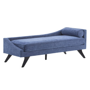 English Elm Christopher Knight Home® - CHAISE modern fabric lounge with rolled accent pillow, splayed birch legs and luxe comfort seating experience Navy Blue 68.25 L x 28 W x 17.75 H N776P291705N