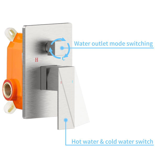 English Elm Rain 10-Inch Square Shower System with Waterfall Tub Spout, Handheld Sprayer, Pressure-Balanced Valve Combo Brushed Nickel T3177P269100