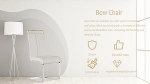 English Elm Modern High Back Pu Leather Dining Chairs Set of 4 with Chrome C Legs Cushioned White W2189S00815