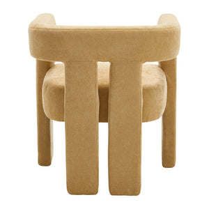 English Elm United We Win Chenille Barrel Accent Armchairs Set of Two for Living Room Dining Yellow W1568P389274