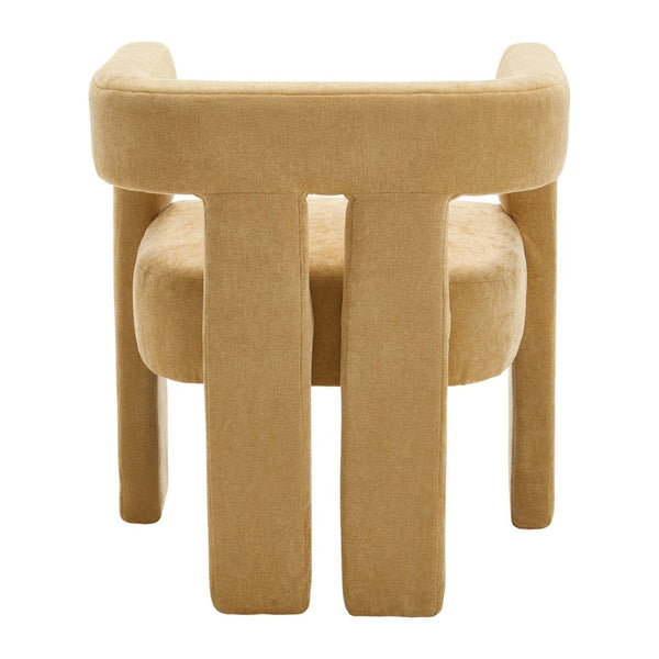 English Elm United We Win Chenille Barrel Accent Armchairs Set of Two for Living Room Dining Yellow W1568P389274
