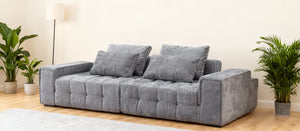 English Elm Sofa Modular Loveseat Antique Grey with Ultra-Dense Foam, Deep Seats, Orthopedic Support, Easy Assemble W1960S00008