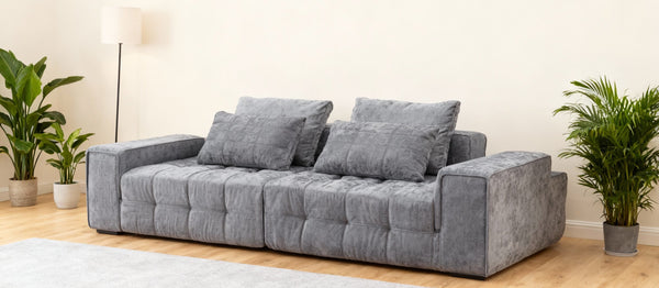 English Elm Sofa Modular Loveseat Antique Grey with Ultra-Dense Foam, Deep Seats, Orthopedic Support, Easy Assemble W1960S00008