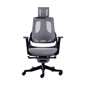 HomeRoots Ergonomic Swivel Rolling Executive Chair with Adjustable Height for Modern Home Office Comfort Gray / Black Aluminum 724188