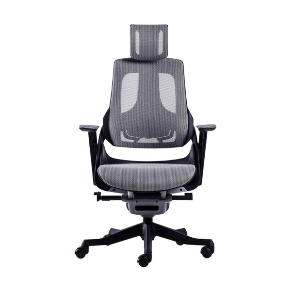 HomeRoots Ergonomic Swivel Rolling Executive Chair with Adjustable Height for Modern Home Office Comfort Gray / Black Aluminum 724188