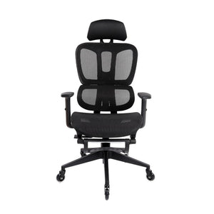 HomeRoots Black Ergonomic Swivel Chair with Footrest for Comfortable Home Office Seating 724190