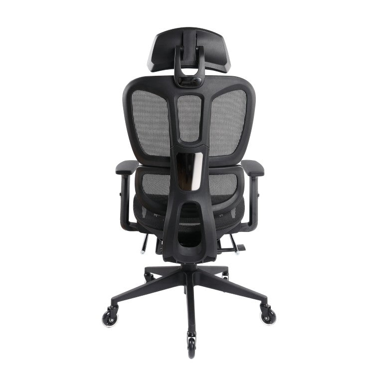 HomeRoots Black Ergonomic Swivel Chair with Footrest for Comfortable Home Office Seating 724190