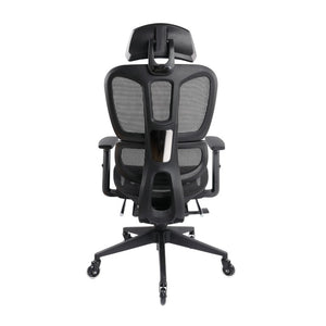 Black Ergonomic Swivel Chair with Footrest for Comfortable Home Office Seating