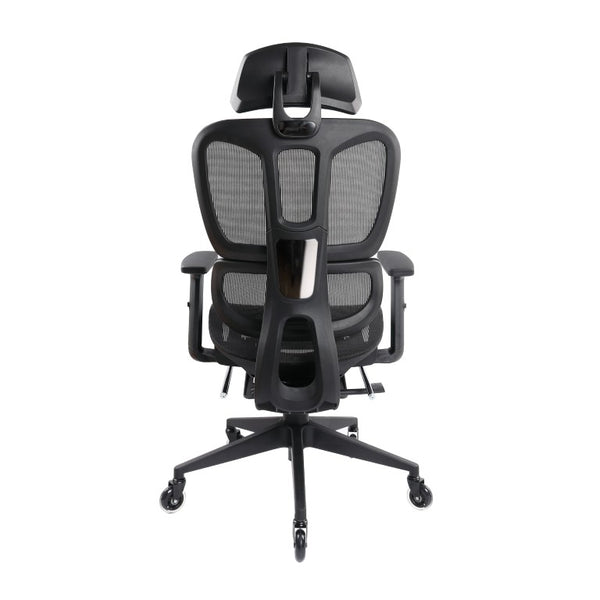 Black Ergonomic Swivel Chair with Footrest for Comfortable Home Office Seating