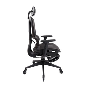 Black Ergonomic Swivel Chair with Footrest for Comfortable Home Office Seating