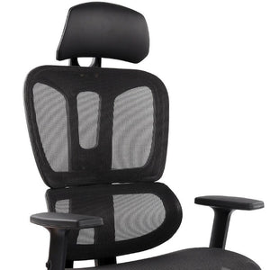 Black Ergonomic Swivel Chair with Footrest for Comfortable Home Office Seating