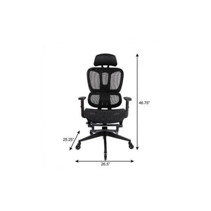 Black Ergonomic Swivel Chair with Footrest for Comfortable Home Office Seating