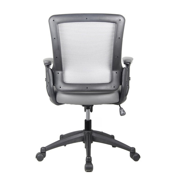 Gray Ergonomic Swivel Desk Chair with Rolling Casters and Adjustable Seat Height