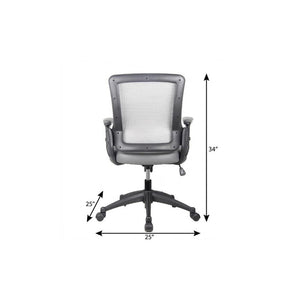 Gray Ergonomic Swivel Desk Chair with Rolling Casters and Adjustable Seat Height