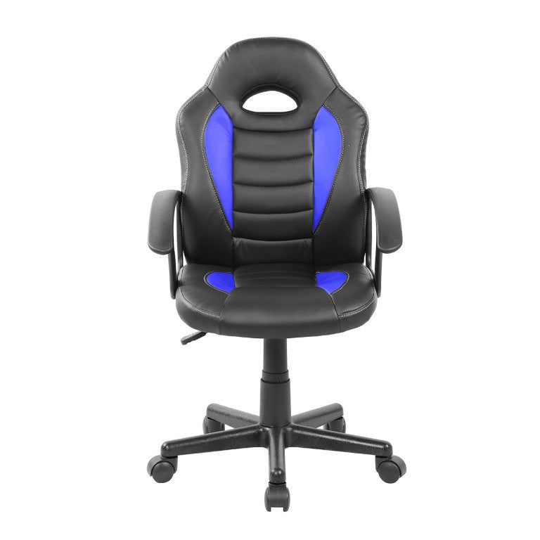 HomeRoots Blue Ergonomic Swivel Desk Chair with Height Adjustment for Gaming Setups 724218