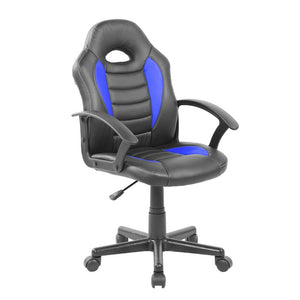 Blue Ergonomic Swivel Desk Chair with Height Adjustment for Gaming Setups
