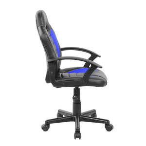 Blue Ergonomic Swivel Desk Chair with Height Adjustment for Gaming Setups