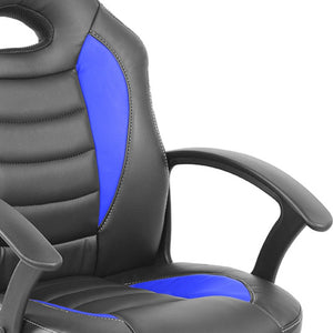 Blue Ergonomic Swivel Desk Chair with Height Adjustment for Gaming Setups
