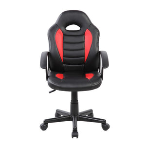 Red Ergonomic Swivel Gaming Chair with Adjustable Height and Rolling Caster Base