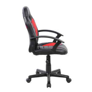 Red Ergonomic Swivel Gaming Chair with Adjustable Height and Rolling Caster Base