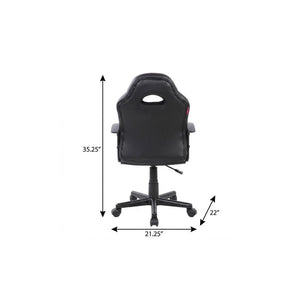 Red Ergonomic Swivel Gaming Chair with Adjustable Height and Rolling Caster Base