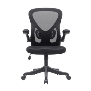 Black Ergonomic Swivel Task Chair with Height Adjustment and Rolling Caster Base
