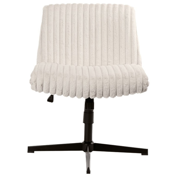 Faux Fur Swivel Gaming Chair with Adjustable Height Rolling Base for Modern Setups