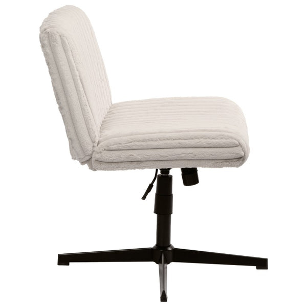Faux Fur Swivel Gaming Chair with Adjustable Height Rolling Base for Modern Setups