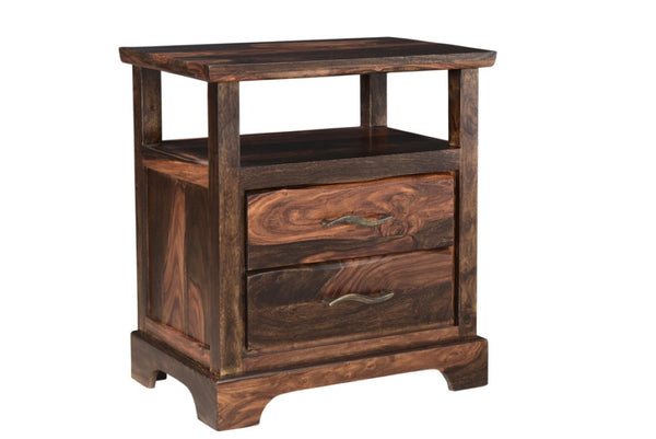 Five Piece Solid Wood Bedroom Collection with Vanity Mirror Rich Dark Finish