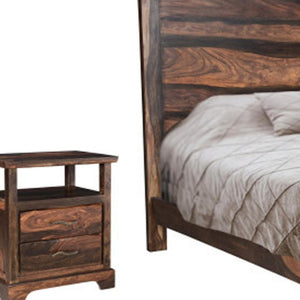 Five Piece Solid Wood Bedroom Collection with Vanity Mirror Rich Dark Finish