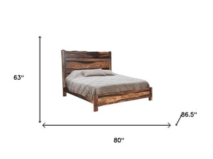 Five Piece Solid Wood Bedroom Collection with Vanity Mirror Rich Dark Finish