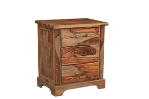 HomeRoots Five Piece Solid Wood Bedroom Collection with Vanity Mirror Classic Brown Finish 724334