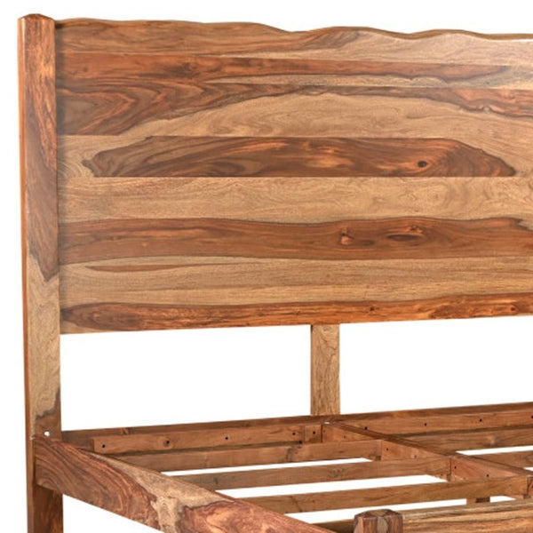 Five Piece Solid Wood Bedroom Collection with Vanity Mirror Classic Brown Finish
