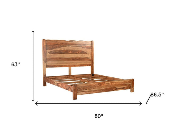 Five Piece Solid Wood Bedroom Collection with Vanity Mirror Classic Brown Finish
