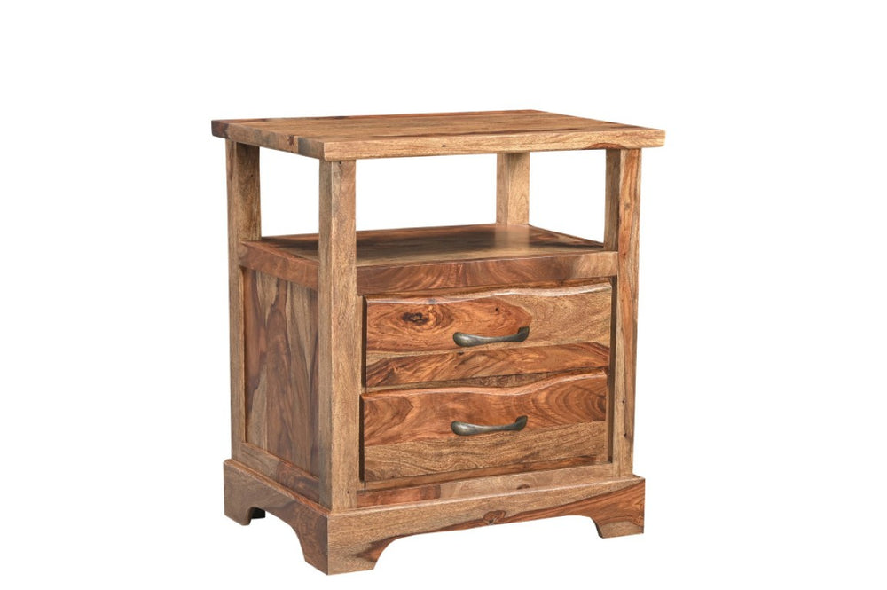 HomeRoots Five Piece Solid Wood Bedroom Furniture Set with Matching Vanity Mirror Included 724335