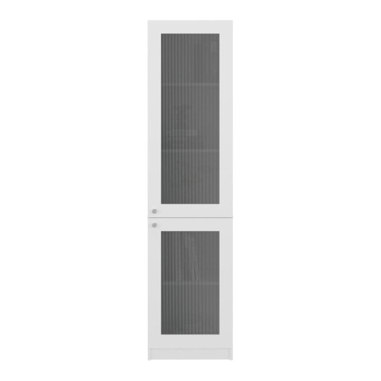 HomeRoots 71 Inch Tall White Wood Bookcase with Cabinet Door for Living or Home Office 724354