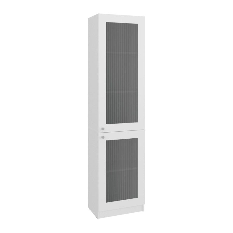 HomeRoots 71 Inch Tall White Wood Bookcase with Cabinet Door for Living or Home Office 724354