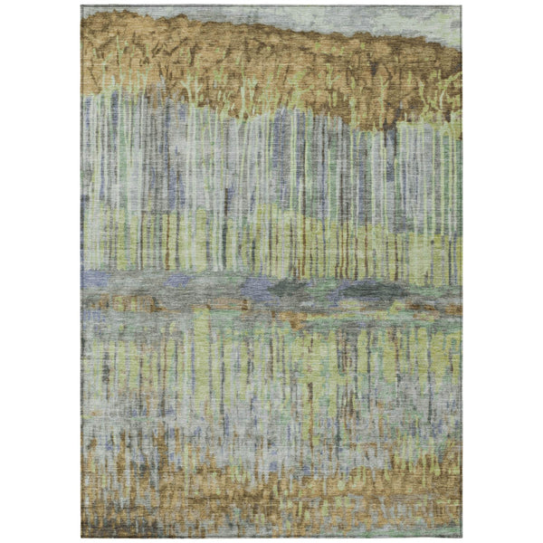 Abstract Washable Polyester Area Rug for Indoor Outdoor Patio Living Room Neutral Tones